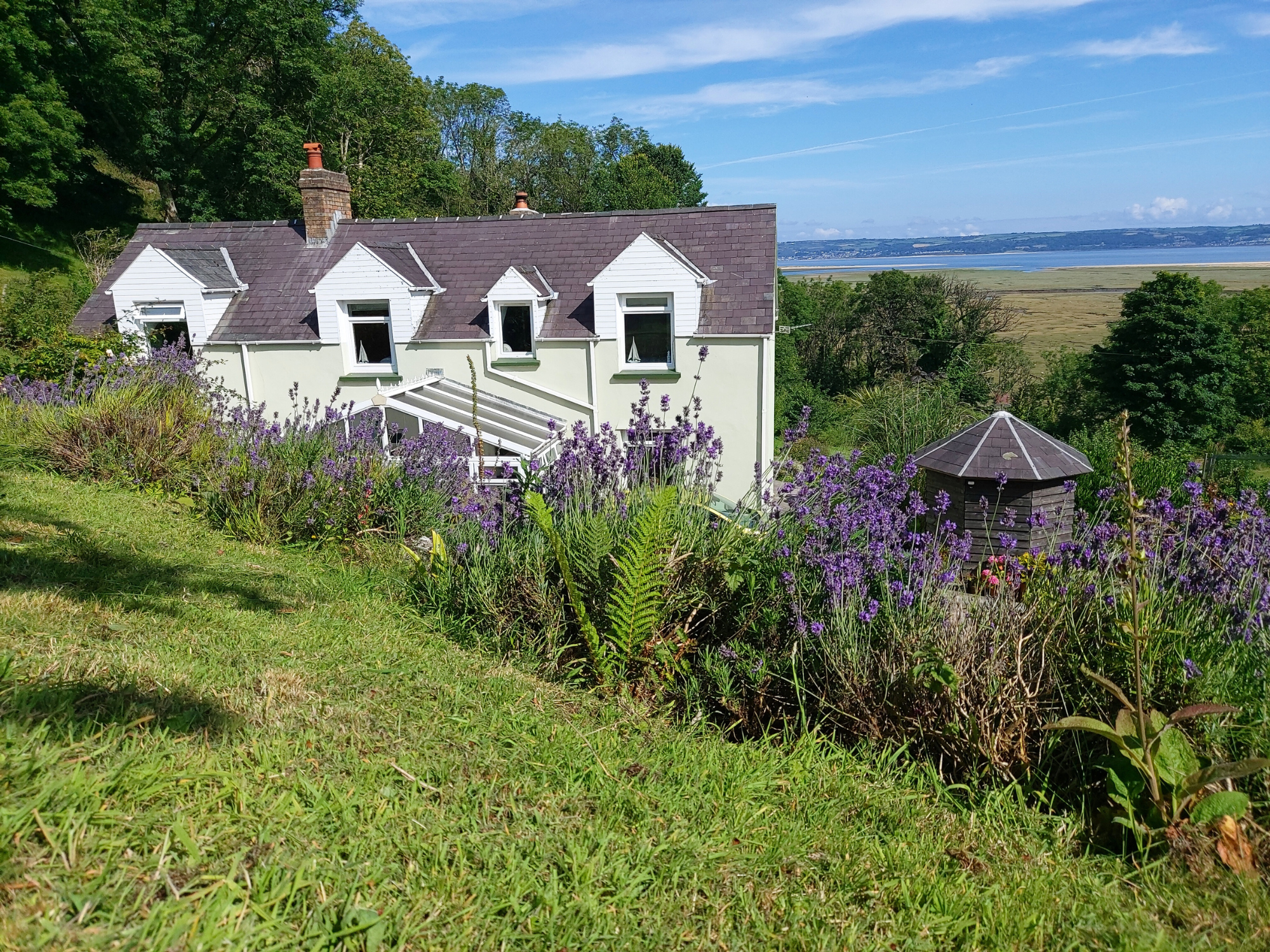 Weatherproof masonry paint applied a coastal house